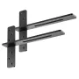 VEVOR T Shelf Brackets 2 Pcs, 200 lbs/90 kg Weight Capacity, 18x2.89x12 in / 457.2x73.5x304.8 mm, Solid Steel Heavy Duty Bracket
