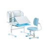 Kids Study Chair and Desk with Bookshelf & Drawer Height Adjustable Blue