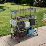 Fishing Rod Holder for 15-Rods, Mobile Fishing Pole Rack Cart with Wheels, Fish Gear Equipment Organizer for Garage Home Indoor 