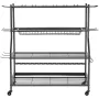 Fishing Rod Holder for 15-Rods, Mobile Fishing Pole Rack Cart with Wheels, Fish Gear Equipment Organizer for Garage Home Indoor 