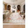 Area Rug, 9 x 12 ft Large Washable Rug, Non-Slip and Tear-Resistant Soft Carpet, Pet & Child Friendly Vintage Area Rugs, Indoor 