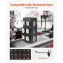 Rotating Pegboard Display Stand, 18.8 x 18.8 x 42.6 cm 4-Sided Spinning Peg Board Display with 24 Hooks, Thickened Cold-Rolled S