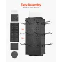Rotating Pegboard Display Stand, 18.8 x 18.8 x 42.6 cm 4-Sided Spinning Peg Board Display with 24 Hooks, Thickened Cold-Rolled S