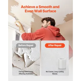 VEVOR Drywall Mesh Tape, 150mm W x 30m L Self-Adhesive Fiberglass Drywall Joint Tape, 12 Rolls Dry Wall Patch for Easy Sheetrock