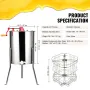 Manual Honey Extractor, 4/8 Frames Honey Spinner Extractor, Stainless Steel Beekeeping Extraction, Honeycomb Drum Spinner with L
