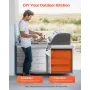 VEVOR Outdoor Kitchen Drawers, 16.5"W x 29"H x 20.5"D Triple Access Drawers, Stainless Steel Flush Mount Cabinets, BBQ Island Dr