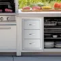 Outdoor Kitchen Drawers, 16.5"W x 29"H x 20.5"D Triple Access Drawers, Stainless Steel Flush Mount Cabinets, BBQ Island Drawers 