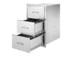 VEVOR Outdoor Kitchen Drawers, 16.5"W x 29"H x 20.5"D Triple Access Drawers, Stainless Steel Flush Mount Cabinets, BBQ Island Dr