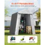 VEVOR Outdoor Storage Shed, 6 x 6 ft Portable Storage Tent with Roll-up Door & Vents, Waterproof Canopy Shed Shelter, Heavy Duty
