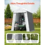 VEVOR Outdoor Storage Shed, 6 x 6 ft Portable Storage Tent with Roll-up Door & Vents, Waterproof Canopy Shed Shelter, Heavy Duty