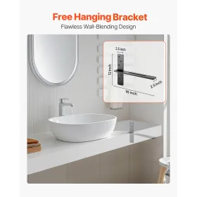 VEVOR T Shelf Brackets 2 Pcs, 200 lbs/90 kg Weight Capacity, 16x2.89x12 in / 406.4x73.5x304.8 mm, Solid Steel Heavy Duty Bracket