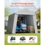 VEVOR Outdoor Storage Shed, 8 x 8 ft Portable Storage Tent with Roll-up Door & Vents, Waterproof Canopy Shed Shelter, Heavy Duty