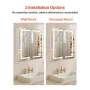 VEVOR Lighted Medicine Cabinet with Mirror, 65 x 65 cm Recessed or Wall Mount, 3 Color Dimmable LED Bathroom Medicine Cabinet wi