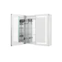 Lighted Medicine Cabinet with Mirror, 65 x 65 cm Recessed or Wall Mount, 3 Color Dimmable LED Bathroom Medicine Cabinet with HD 
