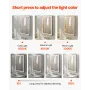 Lighted Medicine Cabinet with Mirror, 50 x 70 cm Recessed or Wall Mount, 3 Color Dimmable LED Bathroom Medicine Cabinet with Bot