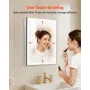 VEVOR Lighted Medicine Cabinet with Mirror, 50 x 70 cm Recessed or Wall Mount, 3 Color Dimmable LED Bathroom Medicine Cabinet wi