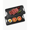 20x10 in Reversible Grill Griddle Pre-Seasoned BBQ Pan Cast Iron Black