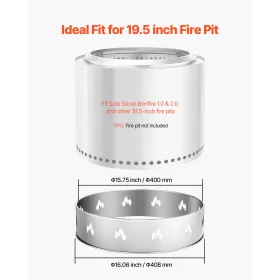 VEVOR Fire Pit Stand til Solo Komfur Bål, 49,5 cm Røgfri Fire Pit Ring, Rustfrit stål Pejs Komfur Ranger Support Fra