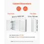 Lighted Medicine Cabinet with Mirror, 100 x 60 cm Wall-Mounted, 3 Color Dimmable LED Bathroom Medicine Cabinet with Tempered Gla