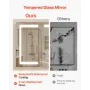 Lighted Medicine Cabinet with Mirror, 100 x 60 cm Wall-Mounted, 3 Color Dimmable LED Bathroom Medicine Cabinet with Tempered Gla
