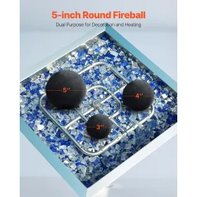 Ceramic Fire Balls, 125 mm 6 Pcs Round Fire Stones, Reusable Lava Rocks Indoor and Outdoor Use, Decorative Fire Pit Rocks for Pr