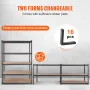 Storage Shelving Unit, 5-Tier Adjustable, 2000 lbs Capacity, Heavy Duty Garage Shelves Metal Organizer Utility Rack, Black, 48" 