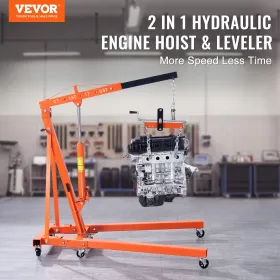 Engine Hoist Leveler 4400 LBS/2 TON Cherry Picker Shop Crane Load Lift Tool