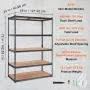 Storage Shelving Unit, 5-Tier Adjustable, 2000 lbs Capacity, Heavy Duty Garage Shelves Metal Organizer Utility Rack, Black, 48" 