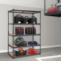 Storage Shelving Unit, 5-Tier Adjustable, 2000 lbs Capacity, Heavy Duty Garage Shelves Metal Organizer Utility Rack, Black, 48" 