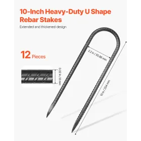 254x55,88 mm / 10-tommer 12-pak armeringsstake Heavy Duty