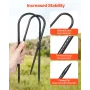 254x55,88mm / 10-Inch 12 Pack Rebar Stakes Heavy Duty U Shape Galvanized Ground Anchors