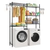 Over Washer and Dryer Storage Shelf Two Row 5 Tiers Washer Rack Black