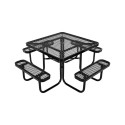 Picnic Table Weather Resistant Steel Patio Dining Furniture Set Outdoor