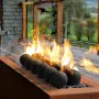 Ceramic Fire Balls, 100 mm 12 Pcs Round Fire Stones, Reusable Lava Rocks Indoor and Outdoor Use, Decorative Fire Pit Rocks for P
