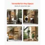 Bamboo Over The Toilet Storage Cabinet, 175 cm Height Bathroom Storage Organizer with Double Door & Inner Adjustable Shelf, Bath