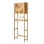 VEVOR Bamboo Over The Toilet Storage Cabinet, 175 cm Height Bathroom Storage Organizer with Double Door & Inner Adjustable Shelf