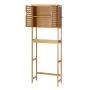 Bamboo Over The Toilet Storage Cabinet, 175 cm Height Bathroom Storage Organizer with Double Door & Inner Adjustable Shelf, Bath