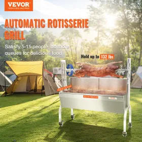 Roaster Spit Rotisserie BBQ Grill Pig Lamb Chicken Roaster 50W 132LBS