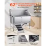Hundevaskestation i rustfrit stål, 157,48 cm kæledyrsplejekar