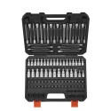 Cket Set 107-stykke SAE og metrisk hex/Torx/E-Torx/manipulationssikker/ekstra lang