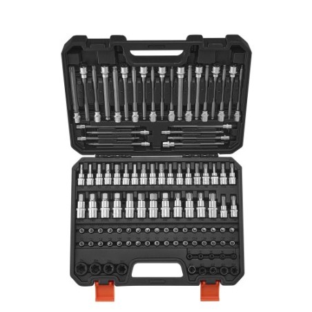 cket Set 107-Piece SAE and Metric Hex/Torx/E-Torx/Tamper-Proof/Extra Long