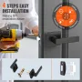Passage Door Handle, 1 Pack Matte Black Door Lever, Left or Right Handing Reversible Lever Non-Locking, 45° Rotation to Open, Un