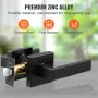 Passage Door Handle, 1 Pack Matte Black Door Lever, Left or Right Handing Reversible Lever Non-Locking, 45° Rotation to Open, Un