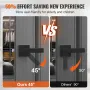Passage Door Handle, 1 Pack Matte Black Door Lever, Left or Right Handing Reversible Lever Non-Locking, 45° Rotation to Open, Un