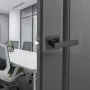 Passage Door Handle, 1 Pack Matte Black Door Lever, Left or Right Handing Reversible Lever Non-Locking, 45° Rotation to Open, Un