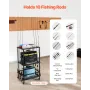 Fishing Rod Holder for 10-Rods, Mobile Fishing Pole Rack Cart with Wheels, Fish Gear Equipment Organizer for Garage Home Indoor 