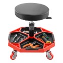 Rolling Mechanic Stool Adjustable Garage Seat 300 lbs Load with Wheels