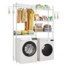 Over Washer and Dryer Storage Shelf Two Row 5 Tiers Washer Rack White