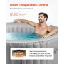 Inflatable Hot Tub, 6 to 8 Person Capacity, 2400 x 660mm Round Portable Outdoor Spa, with 130 Soothing Jets, Headrest, LED Light