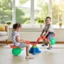 Kids Seesaw, 24.95 kg Load Capacity per Seat, Sit and Spin Teeter Totter with Handles, Kids Outdoor Playground Equipment, Swivel